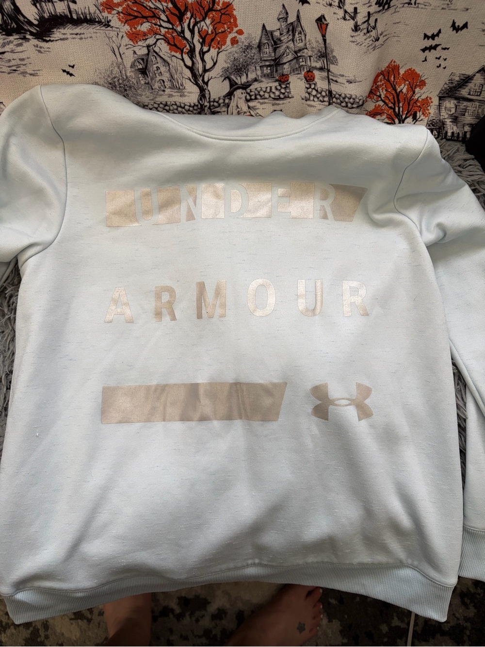 Under Armour Pale Blue Crewneck Sweatshirt with Metallic Accents